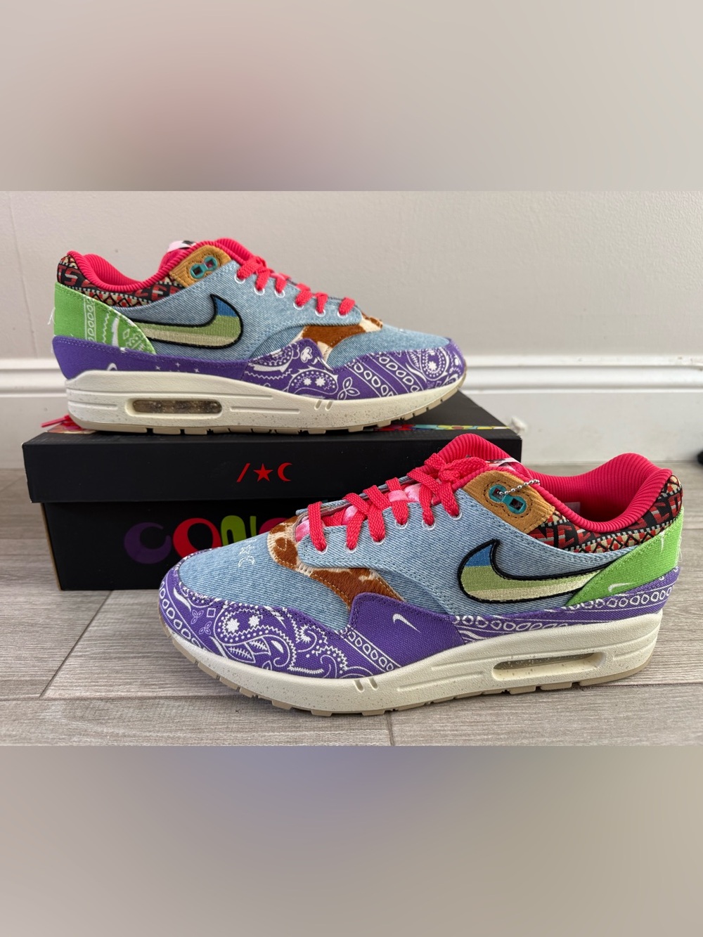 Concepts Nike Air Max 1 SP Far Out DN1803-500 Violet Multi-Color 12 SPECIAL BOX